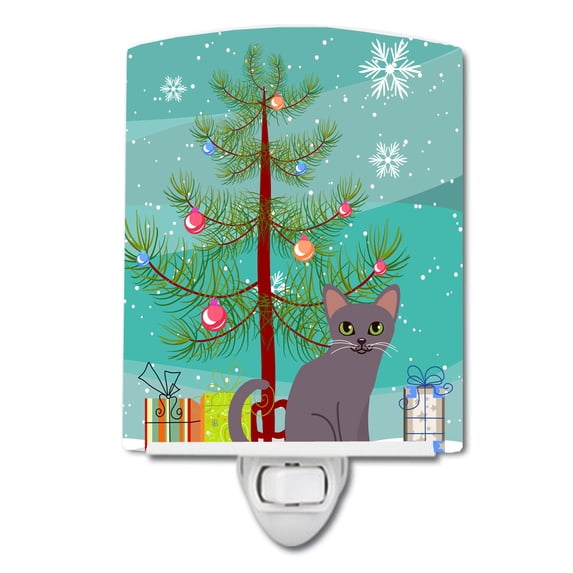 Korat Cat Merry Christmas Tree Ceramic Night Light