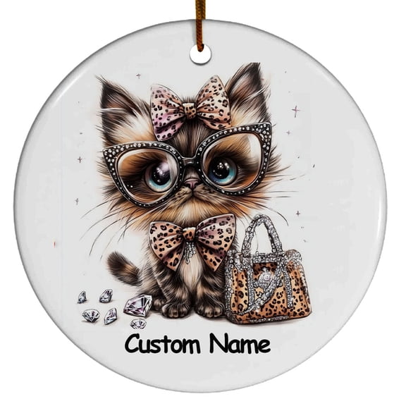 Korat Cat Ornament, Christmas Ornament 2025, Personalized Ornament with Name, Gifts for Cat Mom, Cat Dad, Gift for Cat Lovers, Cat Ornament 2025