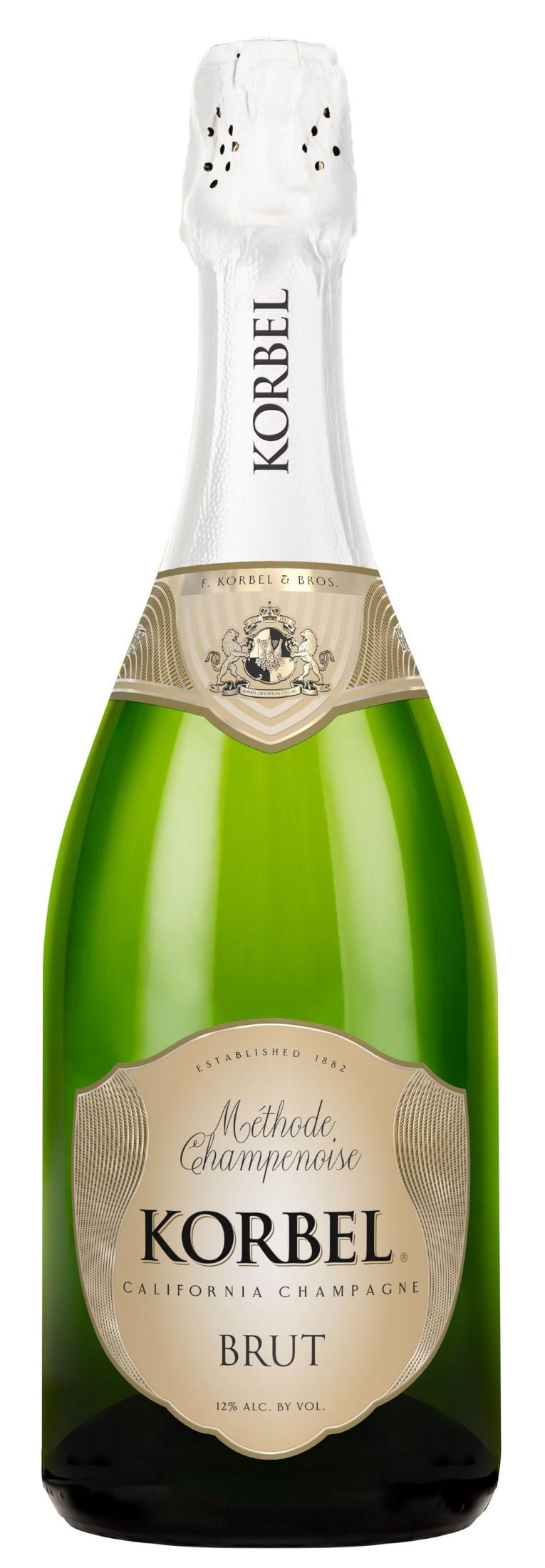 Korbel Brut California Champagne Sparkling White Wine, 750ml Bottle, 12% ABV