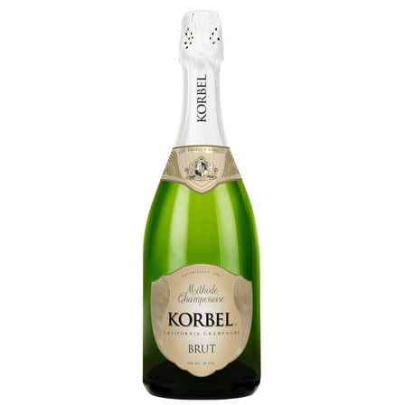 Korbel Brut California Champagne Sparkling White Wine, 750ml Bottle, 12% ABV
