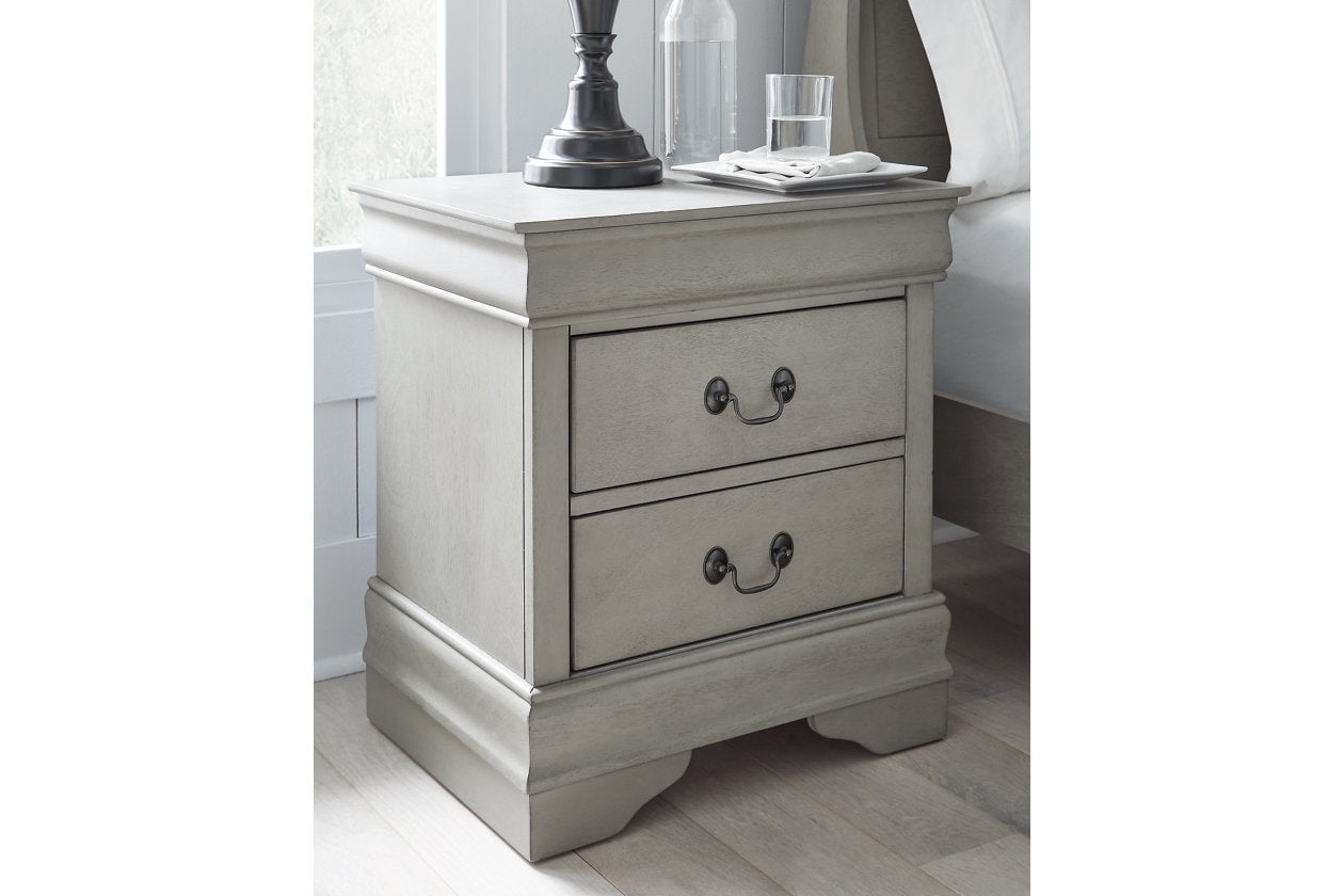 Ashley Furniture Kordasky 2-Drawer Wood Nightstand in Dove Gray ...