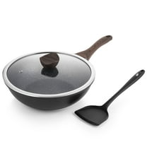 Kordisen Nonstick Wok with Lid, 12 inch Cooking Woks & Stir-Fry Pans, Suitable for All Stovetops