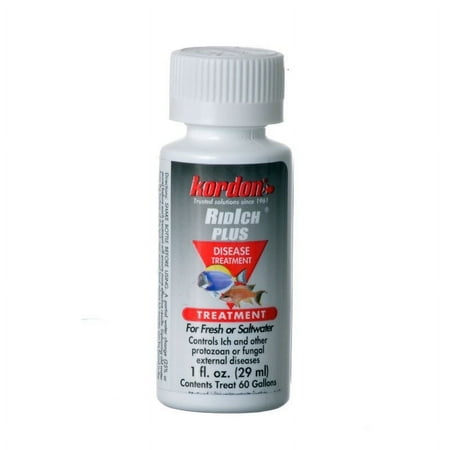 Kordon Rid-Ich Plus - Aquarium Fish Disease Treatment 1 oz - Treats 60 Gallons