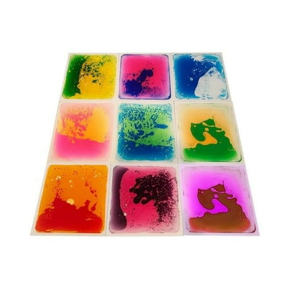 Kore Design™ Liquid Floor Tiles Assorted Color Squares (12x12x0.2") - 1 Set (9pcs)