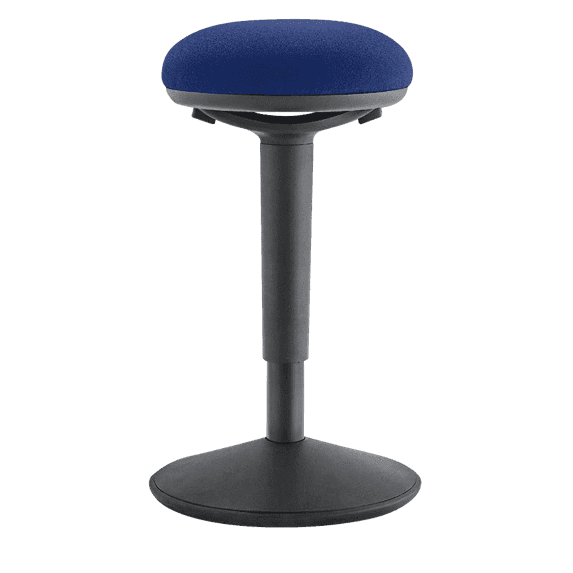 Kore Design™ Office Adjustable Wobble Stool Round Curved Seat (22” to 30”) Blue Fabric
