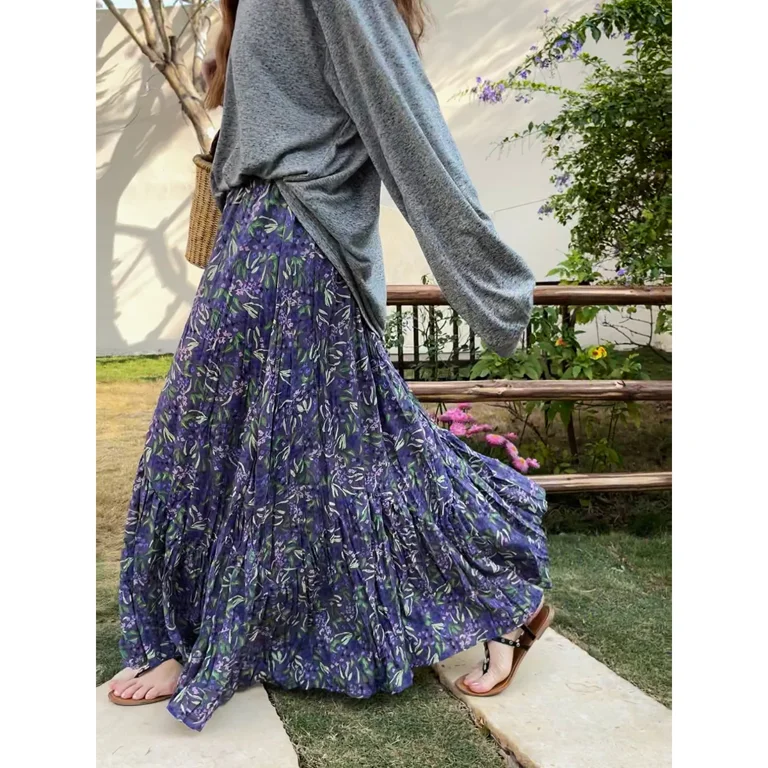 Floral midi skirt vintage clearance