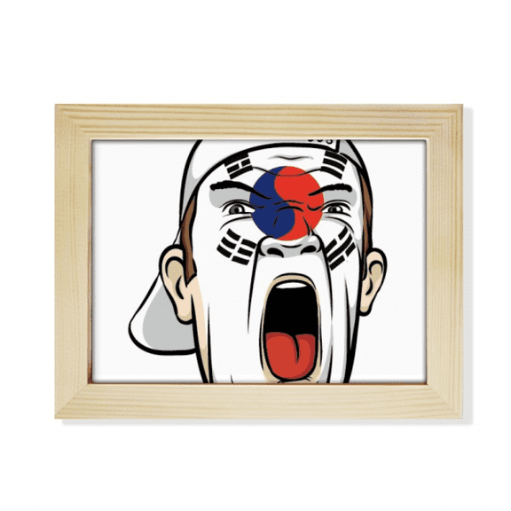 Korea Flag Makeup Head Screang Cap Desktop Photo Frame Picture Art Decoration Painting 6x8 inch