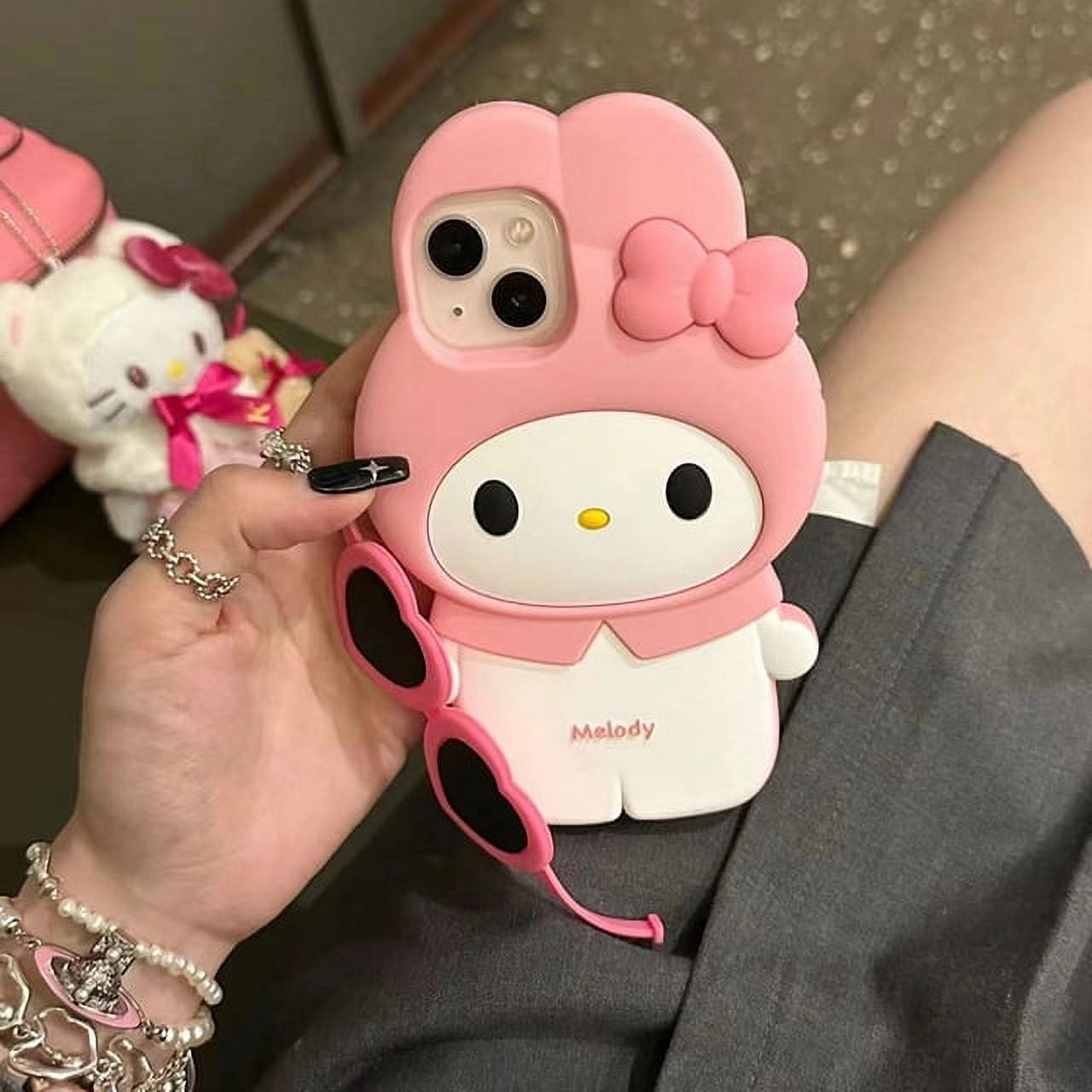 Korea Kawaii Hellokittys Mymelody with A Gun Case for Iphone 15 14 13