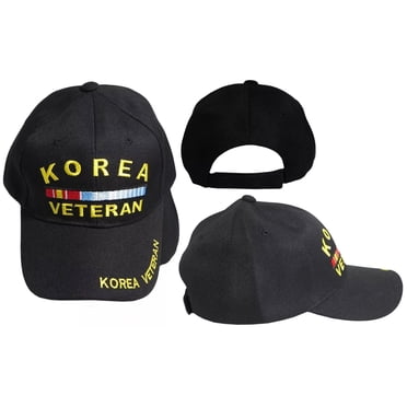 Korea War Veteran Ribbon Cap – Black Embroidered Baseball Hat – Trade Winds Adjustable Strapback
