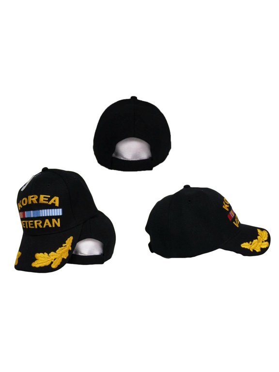 Korea Korean War Veteran Feathers Egg Style Embroidered Black Cap Hat (Licensed)