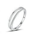 thumbnail image 1 of Korea Simple Double Line Ring Micro Diamond 925 Sterling Silver, 1 of 6