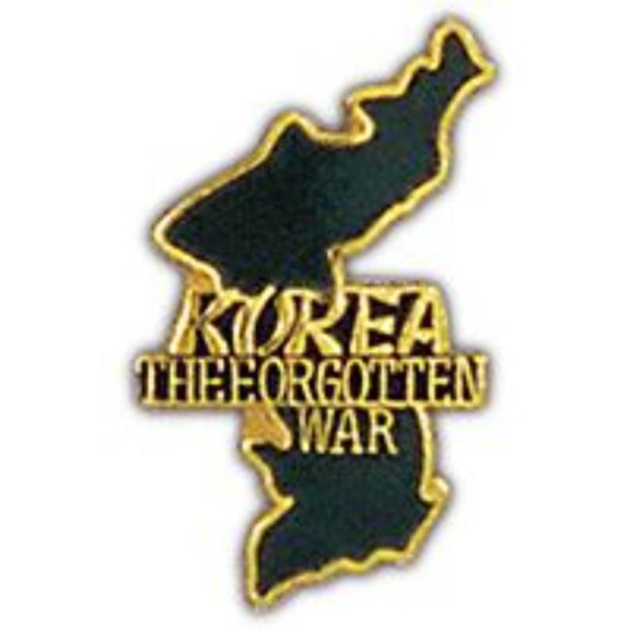 Eagle Emblems P15116 Pin - Korea, Map, Forgotten War - 1 in.