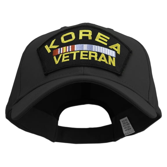 Korea Veteran Patched Big Size High Profile Twill Cap - Black XL-3XL