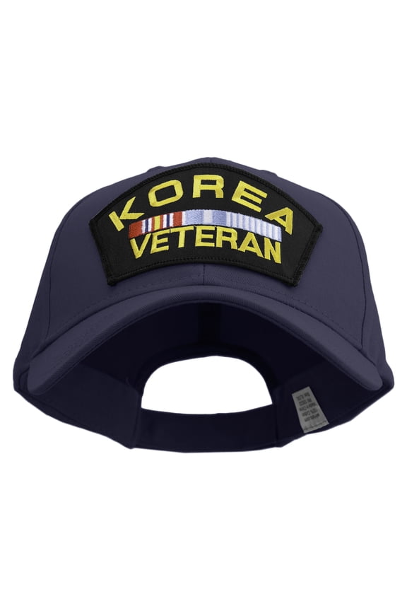 Korea Veteran Patched Big Size High Profile Twill Cap - Navy XL-3XL