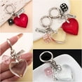 thumbnail image 1 of Korea Y2K Red Heart Shaped Fashion Dice Glass Crystal Keychain Phone Valentine's Day Gifts Backpack Keyring Accessories, 1 of 7