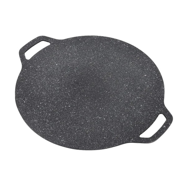 Korean BBQ Grill Pan 30cm Nonstick Medical Stone Coating Round Griddle with Handle for Camping Baking