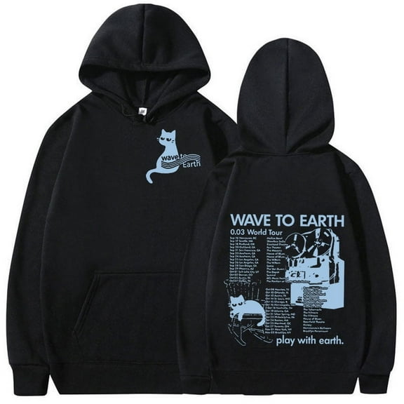 Korean Band Wave To Earth Cat 0.03 2024 World Tour Hoodie Men Women Retro Harajuku Fashion Oversized Sweatshirt Hip Hop Clothing