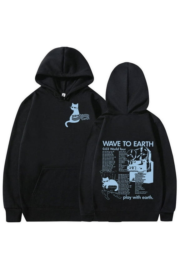 Korean Band Wave To Earth Cat 0.03 2024 World Tour Hoodie Men Women Retro Harajuku Fashion Oversized Sweatshirt Hip Hop Clothing