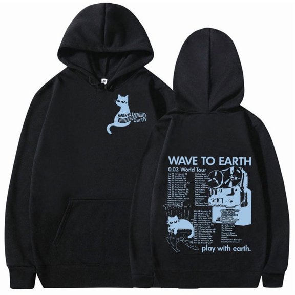 Korean Band Wave To Earth Cat 0.03 2024 World Tour Hoodie Men Women Retro Harajuku Fashion Oversized Sweatshirt Hip Hop Clothing