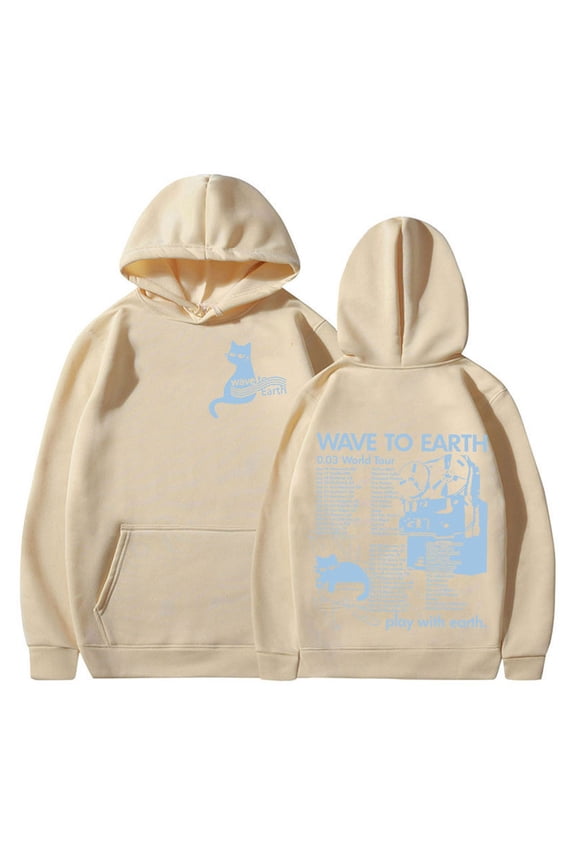 Korean Band Wave To Earth Cat 0.03 2024 World Tour Hoodie Men Women Retro Harajuku Fashion Oversized Sweatshirt Hip Hop Clothing