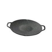 Korean Bbq Pan Barbecue Grilling Plate Easily Clean Cookware Cast Aluminum Frying Pan for Baking Cooking Outdoor Camping 30cm Diameter