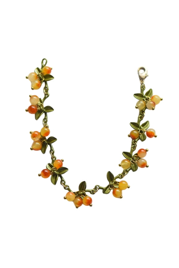 Korean Beads Vintage Plant Series Bracelets Fashionable Leaves Beaded Bangles for Women Teen Girls