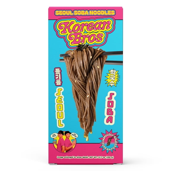 Korean Bros Seoul Soba Noodles (390g) Authentic Korean-Style Noodles, 3 Servings