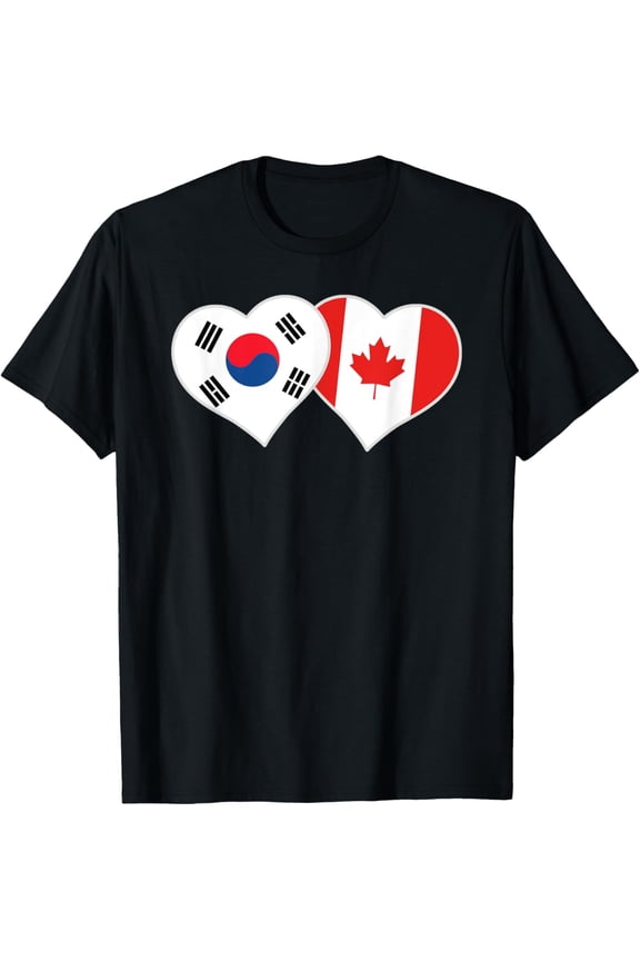 Korean Canadian Flag Heart South Korea Canada T-Shirt