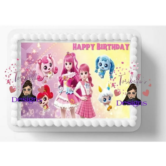 Korean Cartoon Catch Edible Custom Cake Topper Cake Topper Edible Image Birthday Cake Edible Cake Sticker Decal