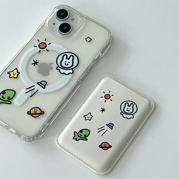 Korean Cartoon Rabbit Pattern For Magsafe Wireless Charge Clear Phone Case For iPhone 15 14 12 13 11 Pro Max Magnetic Soft Cover