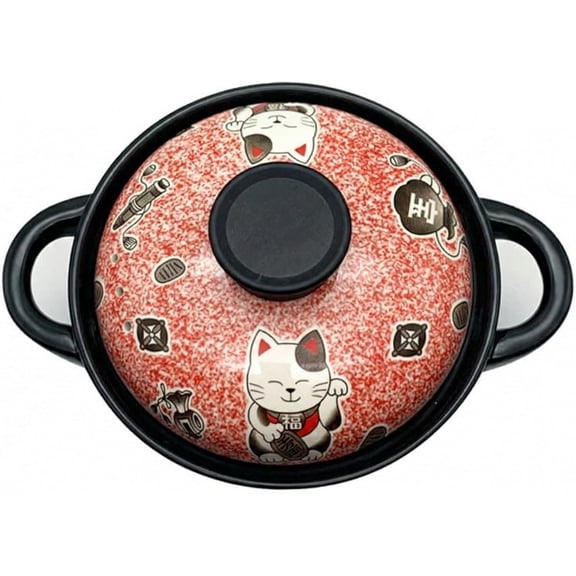Korean Clay Pot & Japanese Pot - Premium Ceramic Cooking Pot for Soup & Bibimbap - Non-stick Small Pots for Cooking with Lid - Thermal Shock Resistant Claypots,3.5L,E