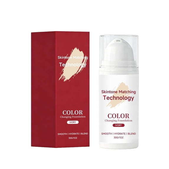 Korean Color Changing Foundation, Adjusting Tone Foundation for Mature Skin, Deep Hydration, Concealing Fine Lines, All Skin Types for Women