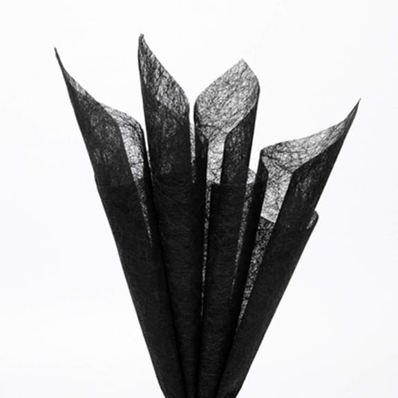 Korean Cotton Wrapping Flower Paper Non-woven Waterproof Floral Bouquet Wraps Packaging Tissue Paper for Florist Supplies, 22.8x22.8 Inch - 15 Sheets (Black)