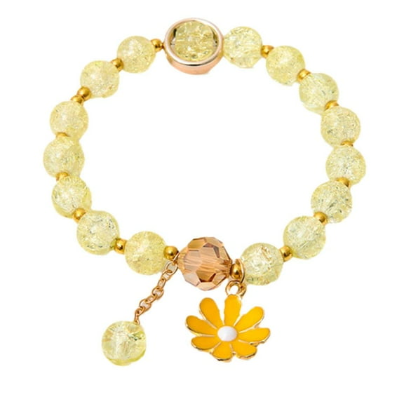 Korean Crystal Bracelet Daisy Bracelet Beads Cute Girly Fashion Accessories ∫ бδ N8L8