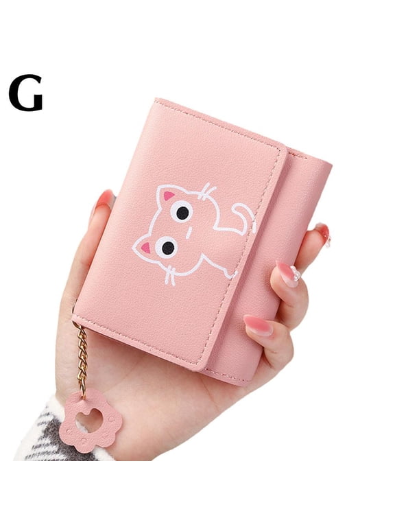 Korean Cute Cartoon Women Wallets Small Credit Purses Portable Coin Leather Short Girls Card Wal Gifts Wallet PU