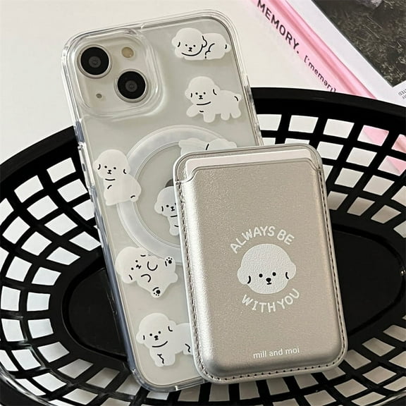Korean Cute Kitten Dog Clear Phone Case For Magsafe Magnetic Wireless Charge Case For iPhone 15 14 13 12 11 Pro Max Back Cover