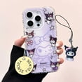 thumbnail image 1 of Korean Cute Kuromi Kawaii Star Purple Phone Case For iPhone 11 12 13 14 15 16 Pro Max XR XS MAX 7 8 Plus Mini Lovely Y2K Cover, 1 of 5