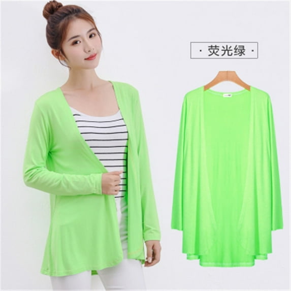 Korean Fashion 2019 spring Summer Autumn new women's long sleeved Modal cardigan air conditioning sweater coats PZ1755