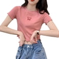 thumbnail image 1 of Korean Fashion Butterfly Print T Shirt Women Casual Short Sleeve T Shirts Female O-Neck Tee Tops, 1 of 6