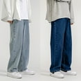 Korean Fashion Men Wide Leg Jeans 2024 spring New Streetwear Straight