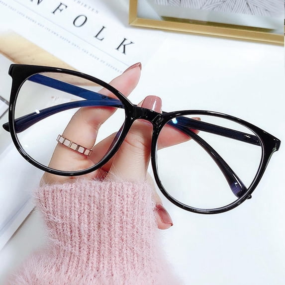 Korean Fashion Round Computer Glasses Frame for Men and Women, PC Material, Large Frame Design