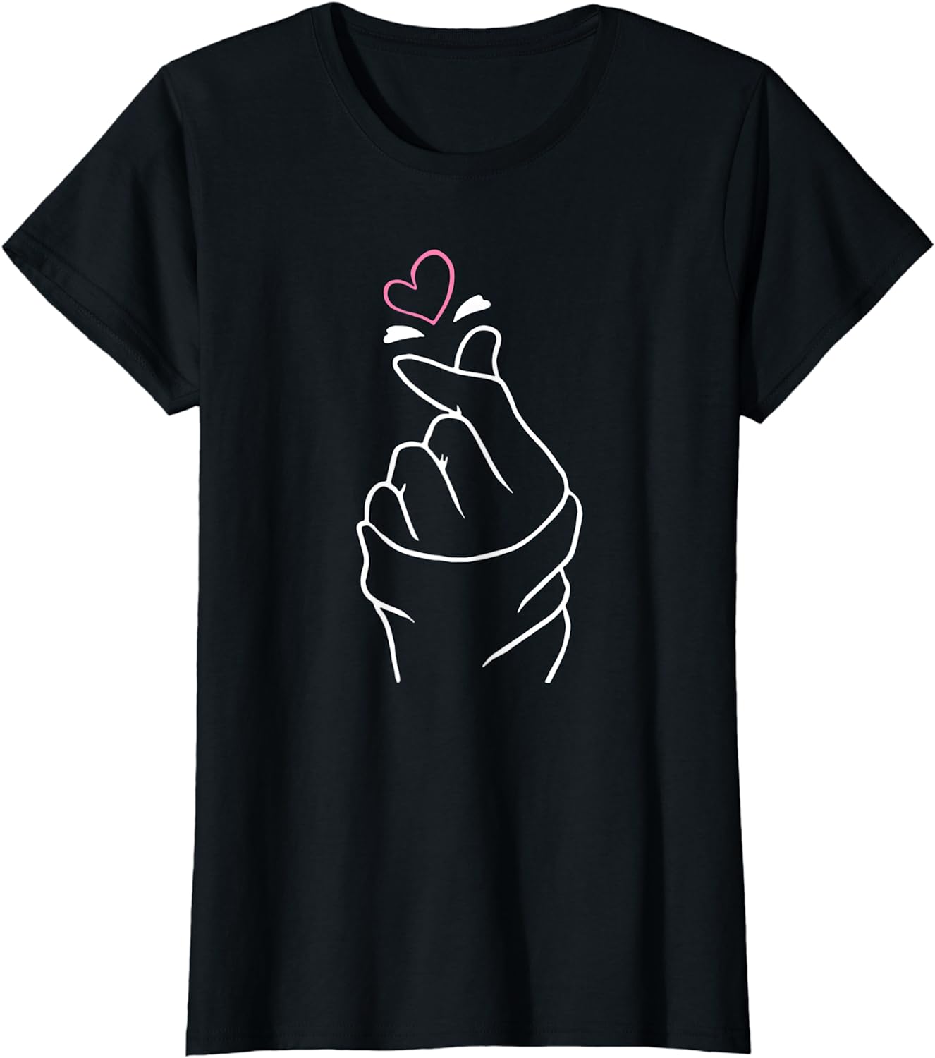 Korean Finger Heart Love Kpop Teen Girls Women K-Pop Bias T-Shirt ...