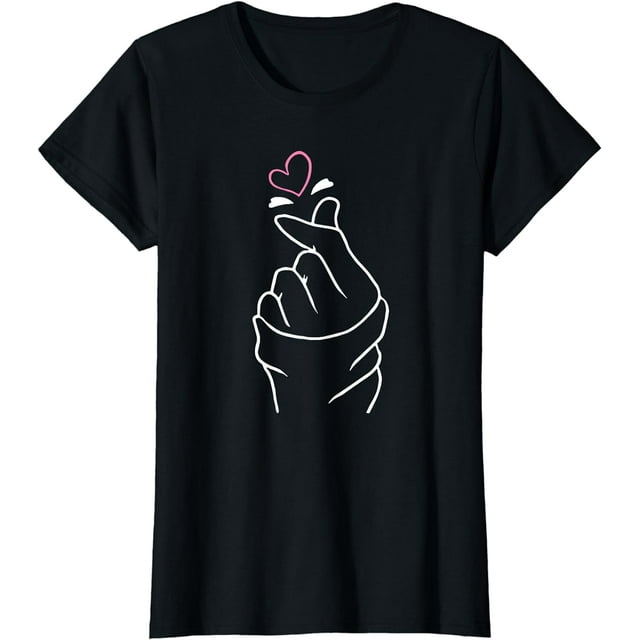Korean Finger Heart Love Kpop Teen Girls Women K-Pop Bias T-Shirt ...