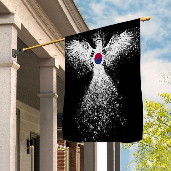 Korean Flag With Eagle Painting - Proud South Korea House Flag (29.5x39.5) Double-Sided Decorative Polyester Indoor/Outdoor Flag