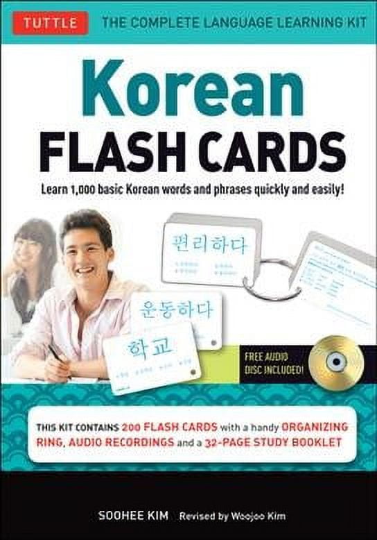 SOOHEE KIM; WOOJOO KIM Korean Flash Cards Kit: Learn 1,000 Basic Korean Words and Phrases Quickly and Easily! (Hangul & Romanized Forms) Downloadable Audio Included (Other)