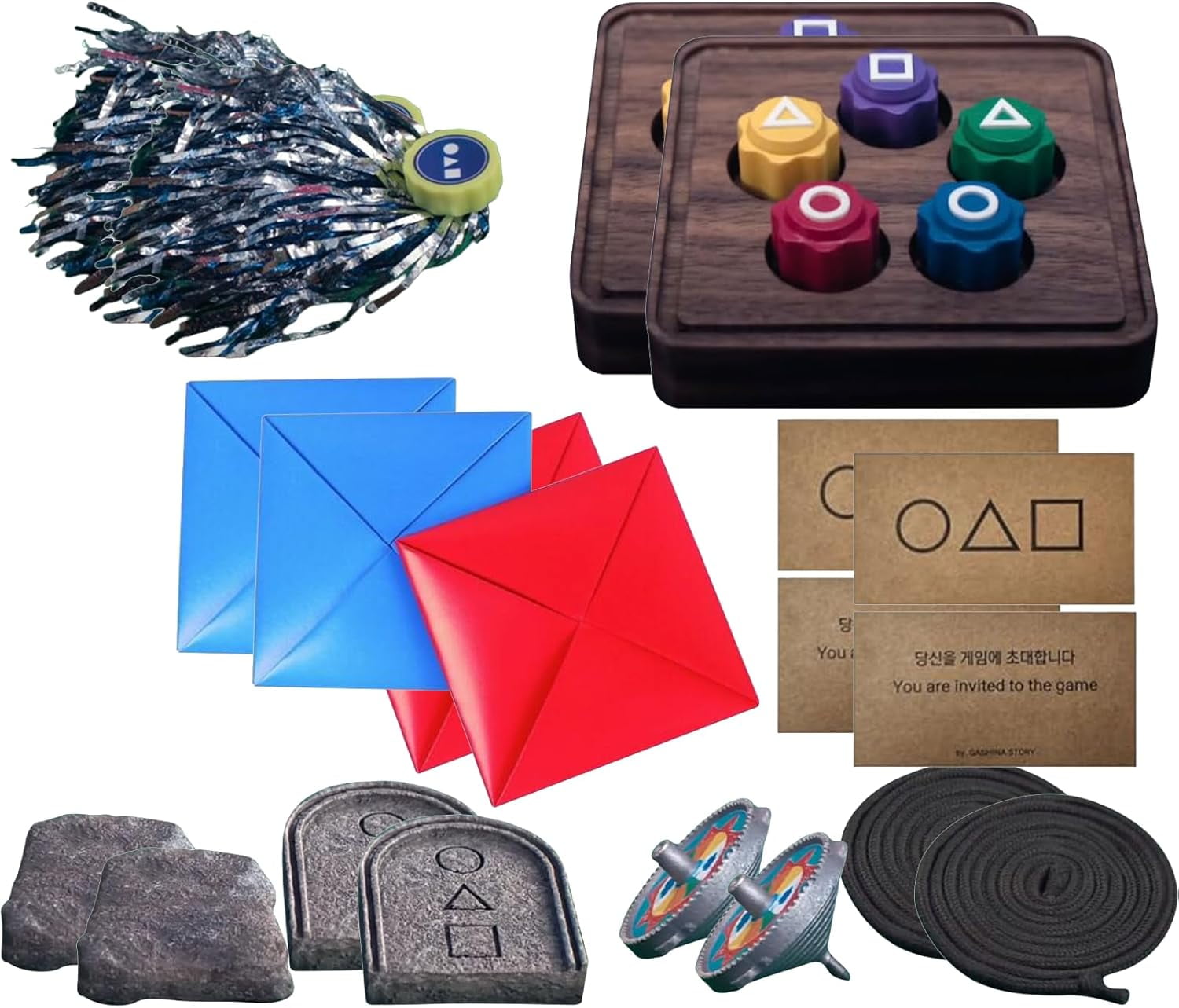 Korean Folk Game Set (Squidgame Collection)- Jebi chagi, Gong-gi