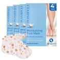 thumbnail image 1 of Korean Foot Mask with Shea Butter 4 Pairs box for Dry & Cracked Feet | Hydrating Socks for Soft Heels | Intense Moisturizing and Repairing Dry Rough Skin | Foot Spa | Happy Feet Mask, 1 of 2