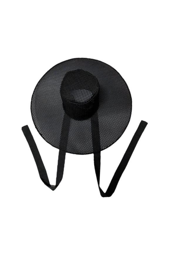Korean Gat Hat Ribbon Accessory Black Mesh Joseon Dynasty Hat Adjustable Size for Stage Performance