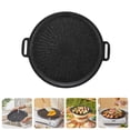 thumbnail image 1 of Korean Grill Pan, Nonstick Round BBQ Griddle Pan, Electric Stove & Outdoor Cooking, Portable Pancake Pan, Hangable Handles, 12.6 Inch (32 cm), 1 of 9
