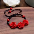 Korean Handmade Braided Rose Flower Bracelet For Women Girl Bohemia